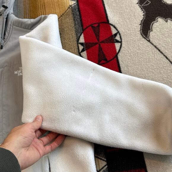 The North Face White Denali Fleece Hooded Full Zip Jacket Women's Size XL - Picture 8 of 12